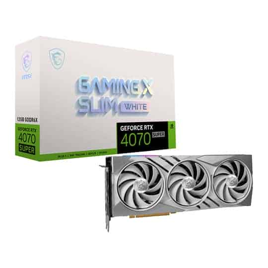 MSI NVIDIA GeForce RTX 4070 SUPER 12GB GAMING X SLIM WHITE Ada Lovelace Graphics Card